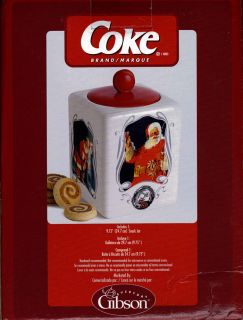 Coca Cola 9.75 Snack Jar Santa 75th Anniversary by Gibson 2006