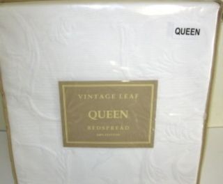 Cody Direct Vintage Leaf Queen Bedspread Ivory $140 NIP