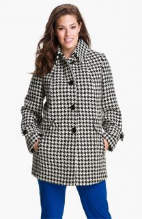 Gallery Single Breasted Houndstooth Coat (Plus) (Online Exclusive)