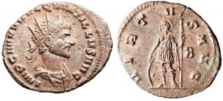 EF Quintillus AE Ant. Virtus VIRTUE RIC 35 Authentic Ancient Roman