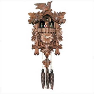 River City Clocks Musical Cuckoo Clock with Five Leaves One Bird