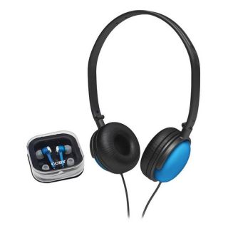 Coby CV140BLU Blue Jammerz DJ Style Headphone and Earbud Combo