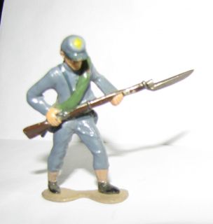 Civil War Confederate Tin Toy Soldier Advancing with Rifle