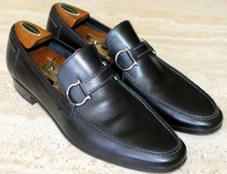 Salvatore Ferragamo Black Leather Gancini Bit Loafers Shoes Men 9 5 D