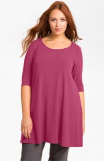 Eileen Fisher Elbow Sleeve Knit Tunic (Plus)