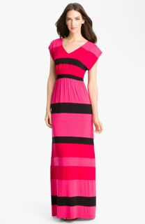 Current Affair Stripe V Neck Maxi Dress