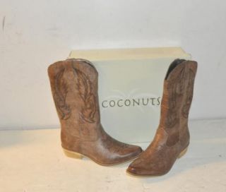 Coconuts Size 8 M Womens Gaucho Brown Cowgirl Boots