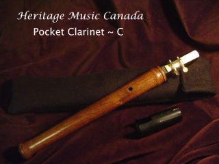 Heritage Music Walnut Pocket Clarinet Mini Sax Keyless Renaissance