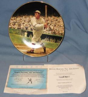Rogers Hornsby Delphi Collector Plate Baseball Legends