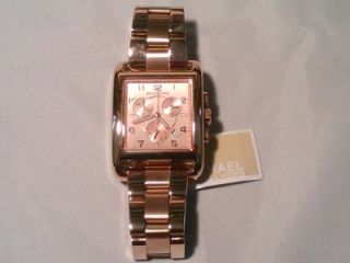 New Michael Kors Oversized Rose Gold Square Watch MK5488 Retails for $