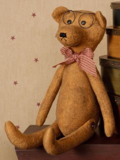  Primitive Teddy Bear with Reading Glasses Nice