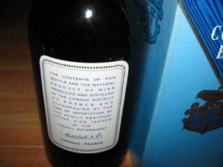 RARE 1950 60s Martell Cognac Cordon Bleu Liquor Bottle