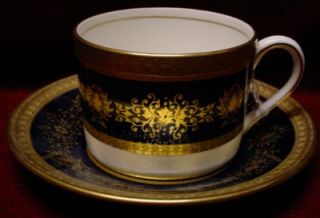 Coalport China Lady Anne Cobalt Blue Cup Saucer Set