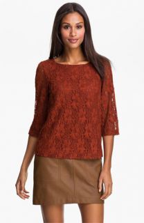 Kensie Fuzzy Lace Top (Online Exclusive)