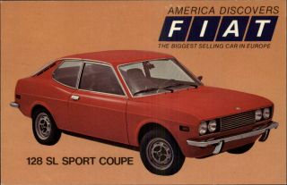 Fiat 128 SL Sport Coupe Classic Car Old Postcard