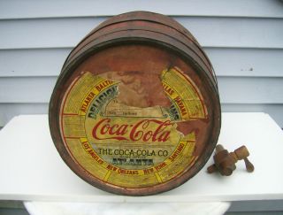 Vintage Wooden Coca Cola Coke Syrup Keg Barrel w Wood Spigot Tap Label