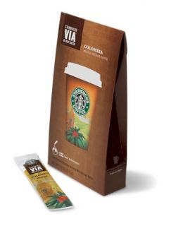 Lot Starbucks Via Colombia 24 Pack Instant Brew Coffee 24pk Single