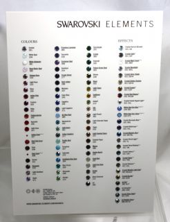 Swarovski original crystal 1028 xilion chaton color chart NEW