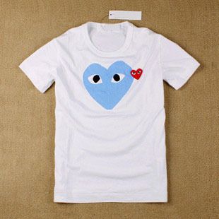 Comme Des Garcons CDG Play Heart Ladys T Shirt Blue Heart Sz S