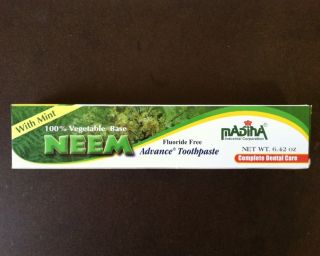 Neem 100 Vegetable Base Advance Toothpaste Fluoride Free Mint Flavor