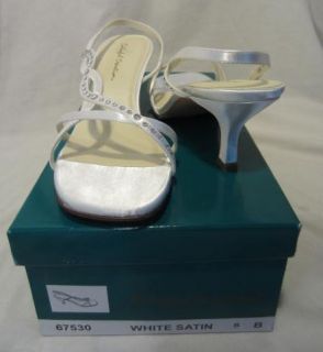 Colorful Creations White Satin Dyeable Shoes 8B New