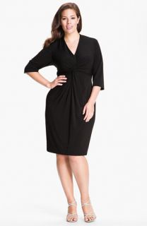 Donna Ricco Knot Front Jersey Dress (Plus)
