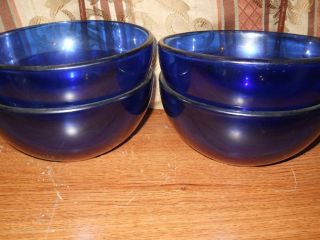  Cobalt Blue Bowls Set of 4 6 in Diam