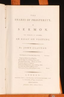 nice clean copy of John Claytons sermon The Snares of Prosperity.