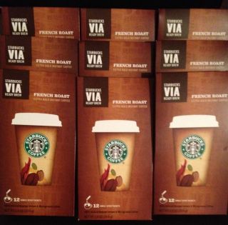  Via Instant French Roast Flavor 9 Boxes 108 Packs of Coffee