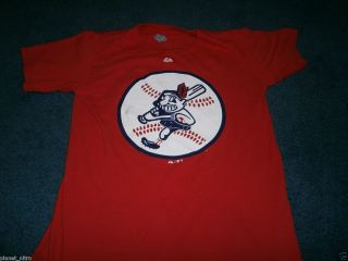 Cleveland Indians Retro Logo T Shirt Mens Small MLB Majestic Baseball
