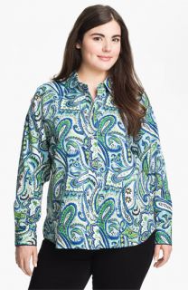 Foxcroft Marina Print Shirt (Plus)