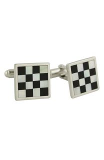 David Donahue Checkerboard Sterling Silver Cuff Links