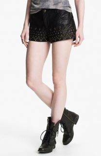 Free People Studded Faux Leather Shorts