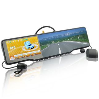 Complete Car Bluetooth Rearview Mirror Kit Touchscreen GPS DVR