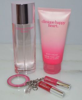New Clinique Happy Heart 3 Item Set Womens Perfume Body Cream Mini