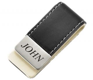 Metal Leather Money Clip Personalized Custom Engraved Free Nice