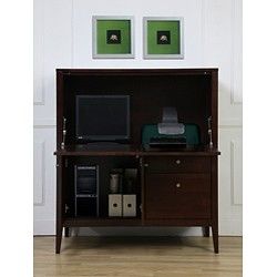 NEW Solid Wood Secretary Style Computer Armoire Workstation Desk