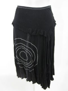 Quinta Colonna Black Gray Embroidered Flowing Skirt M