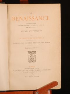 1913 La Renaissance by Comte de Gobineau