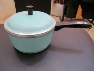 Vintage Club Aluminum Cookware 1 1 2 Quart Pot Pan Turquoise Aqua