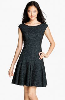 Maggy London Scoop Back Metallic Fit & Flare Dress