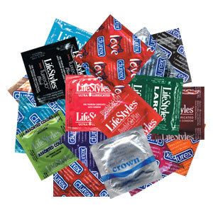   CONDOMS ASSORTMENT SAMPLERS PACK VARIETY OF LATEX LUBRICATED CONDOMS