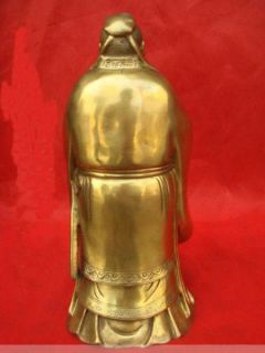Chinese Saint Confucius Bronze Brass Statue Figure 8High