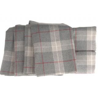 Amadeus Grey Heather Plaid Flannel Sheet Set with Extra Pcs — 