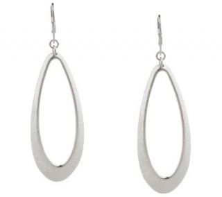 Paola Valentini Sterling Polished & Satin Oval Drop Earrings