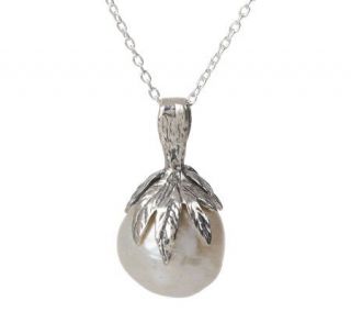 Or Paz Sterling 13.0mm Cultured Pearl Baroque Pendant with 18 Chain 