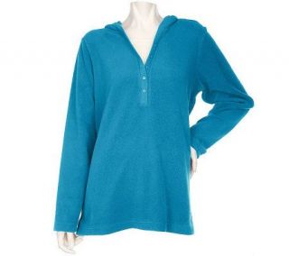 Denim & Co. Baby Sherpa Long Sleeve Duet Tunic with Hood —