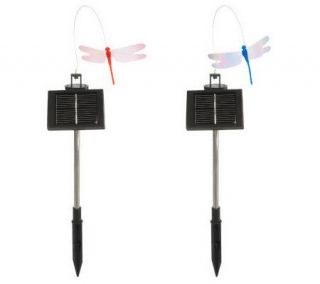 Set of 2 Solar Powered Butterflies or Dragonflies by Smart Solar