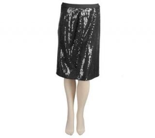 Linea by Louis DellOlio Double Knit Sequined Skirt —