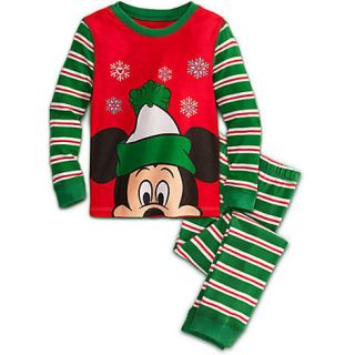 Disney Mickey Mouse Boys Pajamas Size 4 PJs 2pc Set Christmas Holiday